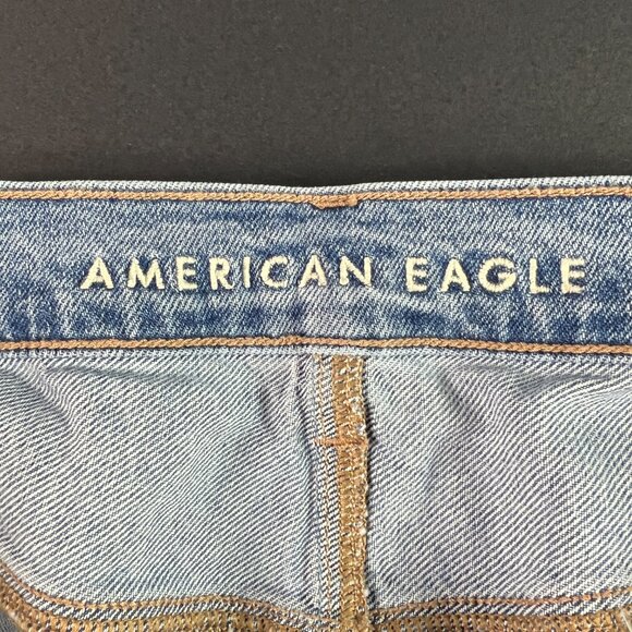 American Eagle Jeans Women's 38x32* High Rise Baggy Dad Light Blue Denim Tag 18R - Picture 7 of 16